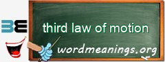 WordMeaning blackboard for third law of motion